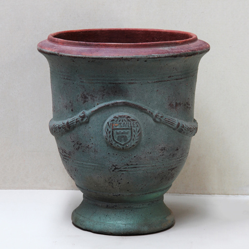 Worn Green French Urn