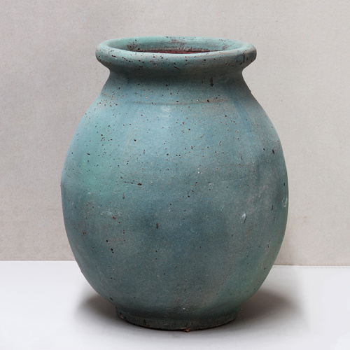 Worn Green Olive Jar - D63cm x H73cm