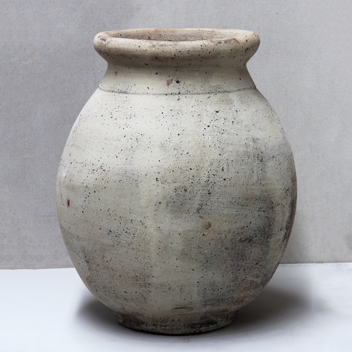 Worn White Olive Jar - D63cm x H73cm